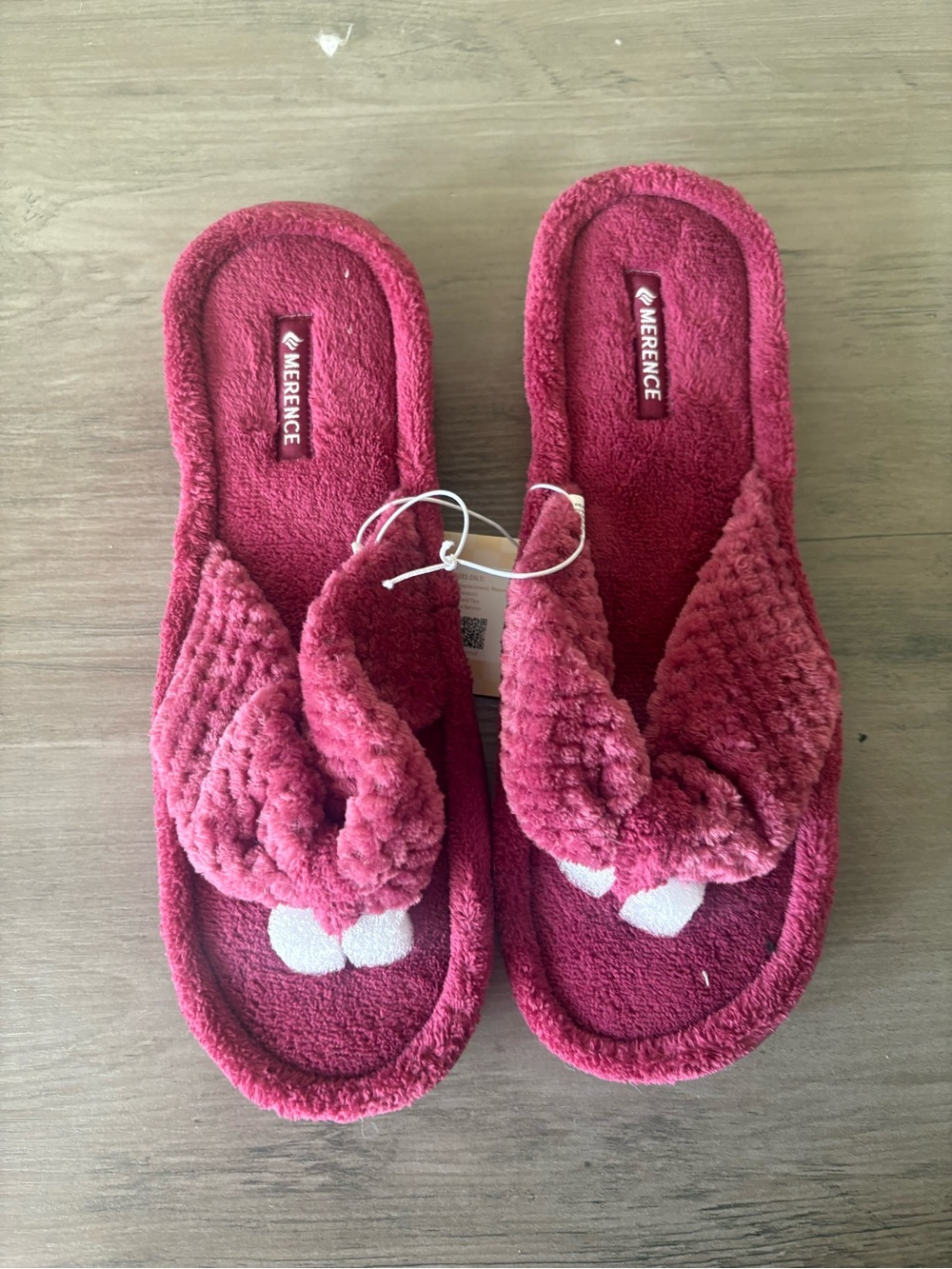 MERENCE Memory Foam Slippers Burgundy Women’s 11-12 Cozy House Shoes